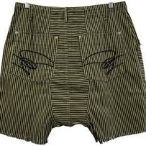 NWT Jaded Gypsy Olivia Gypsy Striped Shorts Harem Drop Crotch Boho Green $148 - Picture 2 of 5